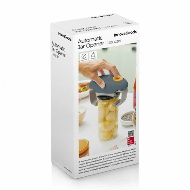 Electric jar and container opener gray color 19.5x10.8x6.7cm.