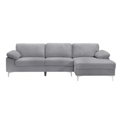 ALEX Corner Sofa Fabric Grey Velure (Left Sitting Chaise) ALEX Corner Sofa Fabric Grey Velure (Left Sitting Chaise)