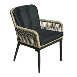 ALLEY Armchair Alu Anthracite/Wicker Natural/Cushions Anthracite ALLEY Armchair Alu Anthracite/Wicker Natural/Cushions Anthracite