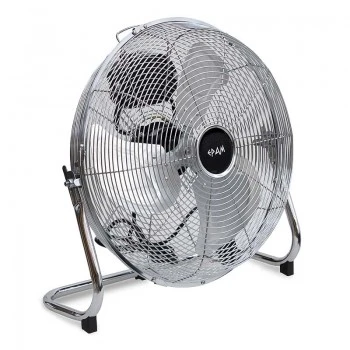 Floor fan 18'' 46cm 90W metallic in silver color 55x24x56cm.