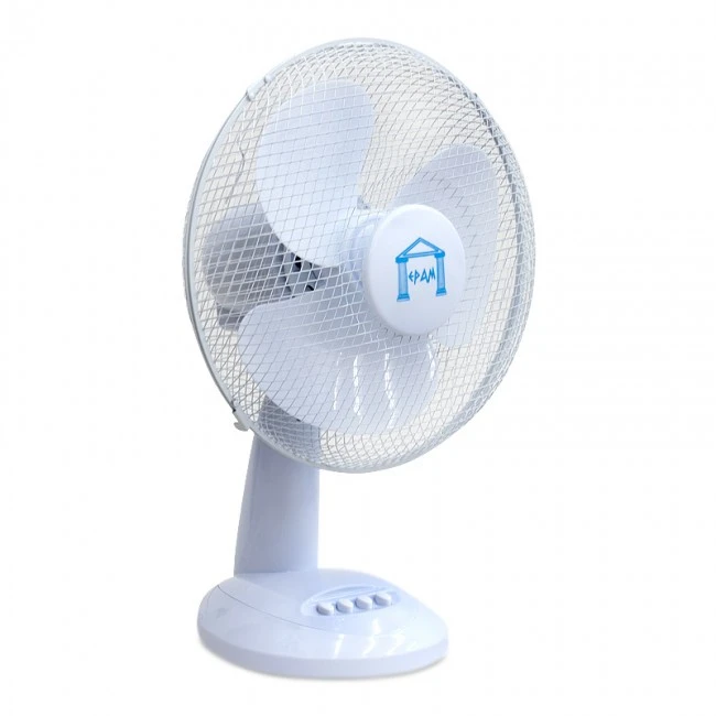 Desk fan 12'' 30cm 40W in white color 35x20x50cm.