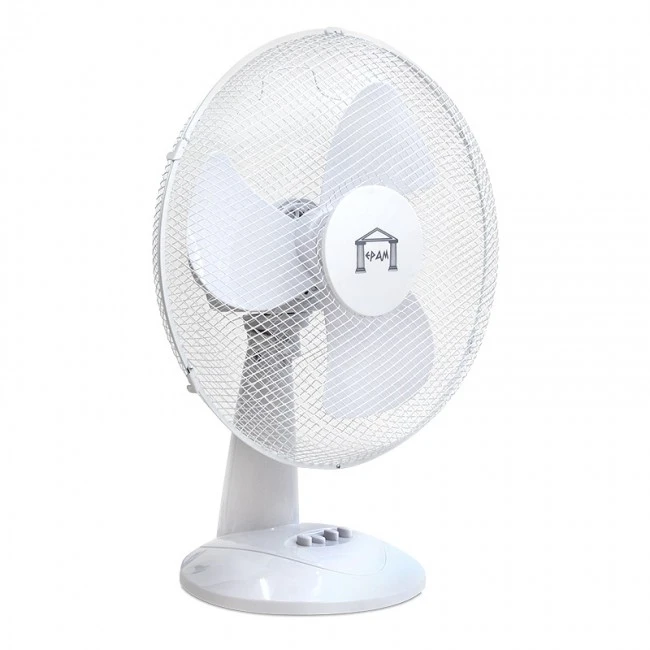 Desk fan 16'' 40cm 50W in white color 45x27x57cm.