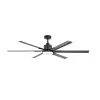 Ceiling fan FANKMBL10G with remote control and Dimmable Led - DC45W - black color 6 aluminum blades 165cm.