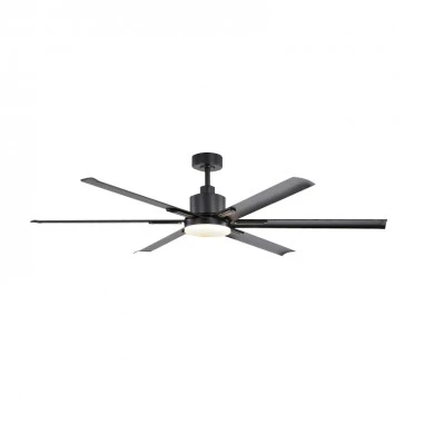 Ceiling fan FANKMBL10G with remote control and Dimmable Led - DC45W - black color 6 aluminum blades 165cm.