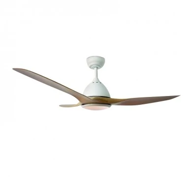 Ανεμιστήρας οροφής FANKVN30G με τηλεχειριστήριο και Led Dimmable - DC40W - ABS χρώμα λευκό/φυσικό 3 πτερύγια 130εκ.
