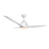 Ceiling fan FANKVWH20G with remote control and Dimmable Led - DC40W - ABS white color 3 blades 130cm.