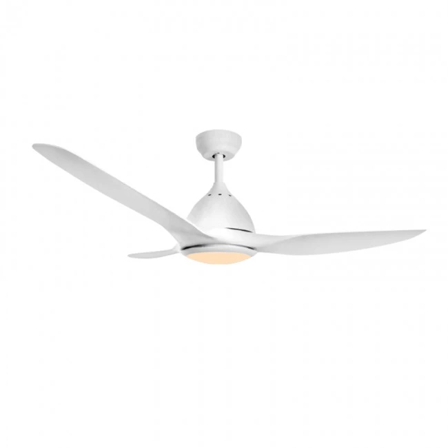 Ceiling fan FANKVWH20G with remote control and Dimmable Led - DC40W - ABS white color 3 blades 130cm.