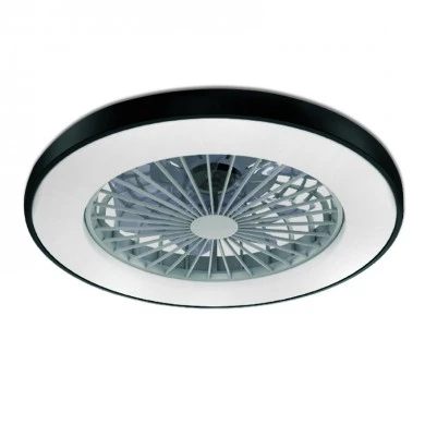 Ceiling fan - Ceiling light FANOKBL10G with remote control and Dimmable Led - DC22W - ABS color black Ø50cm.