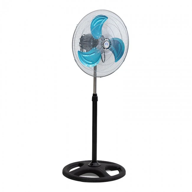 Floor fan 18'' 45cm 90W metallic silver - black color 50x50x133cm