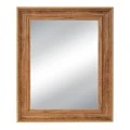 LIGHT BROWN PLASTIC RECTANGLE MIRROR (WOOD EFFECT) 60X80CM