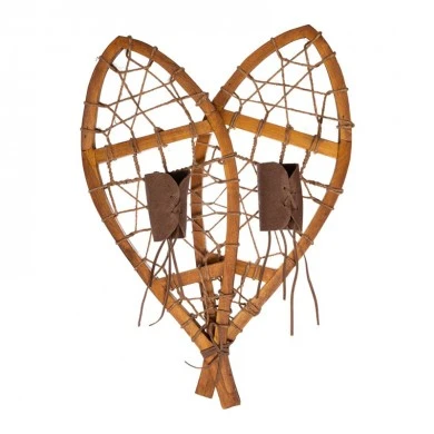 ANTIQUE WOODEN SNOWSHOES 21.5X5X55CM.