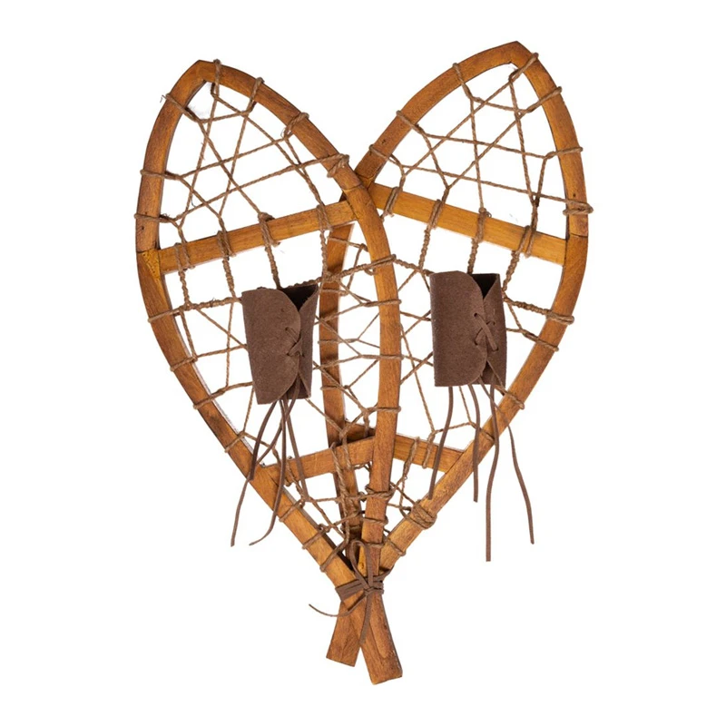 ANTIQUE WOODEN SNOWSHOES 21.5X5X55CM.
