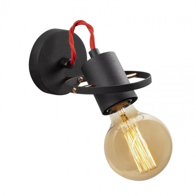 Asen Megapap E27 wall lamp in black color 12x17x13cm.