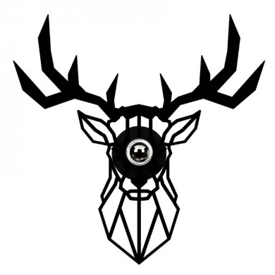 Deer Megapap E27 wall lamp in black color 55x12x55cm.
