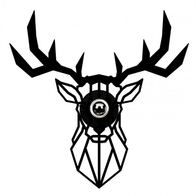 Deer Megapap E27 wall lamp in black color 55x12x55cm.