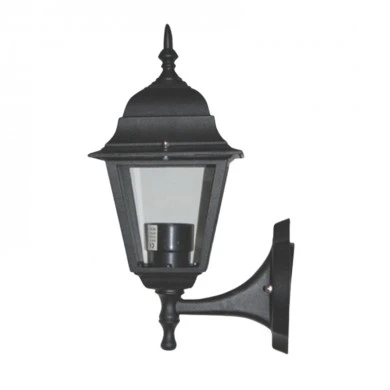 Wall sconce - Lantern IP44 E27 60W aluminum color black 13x19.4x33cm.