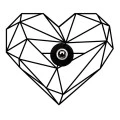 Heart Megapap E27 wall lamp in black color 47x12x40cm.