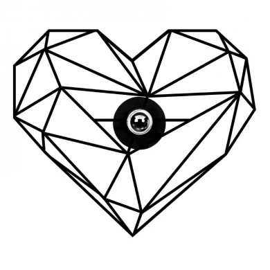 Heart Megapap E27 wall lamp in black color 47x12x40cm.