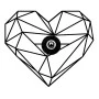 Heart Megapap E27 wall lamp in black color 47x12x40cm.