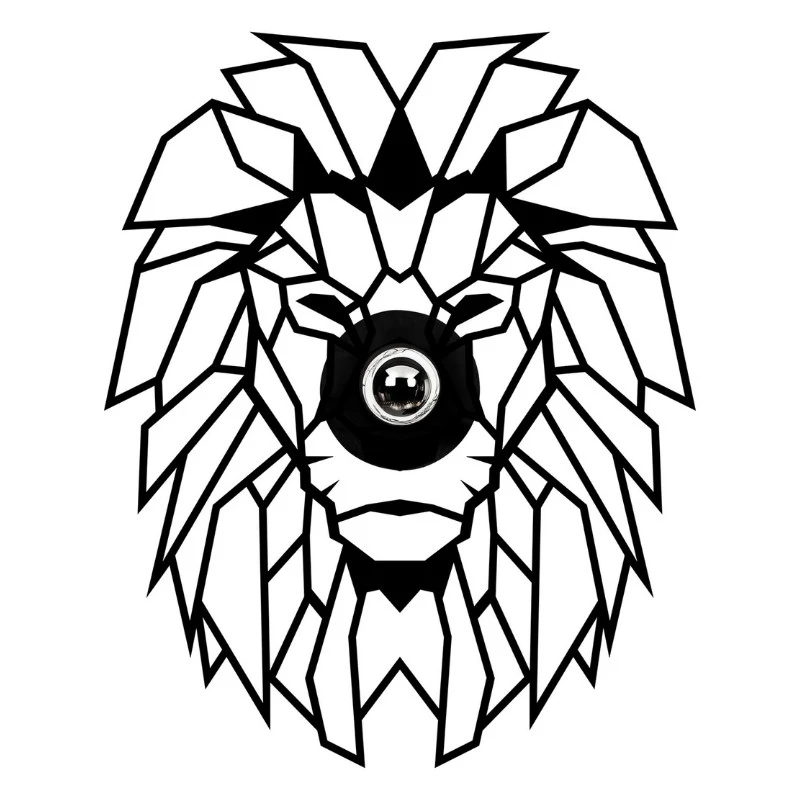 Lion Megapap E27 wall lamp in black color 39x12x49cm.
