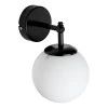 Vito Megapap E27 metal - glass wall lamp in white - black color 12x20x25cm.