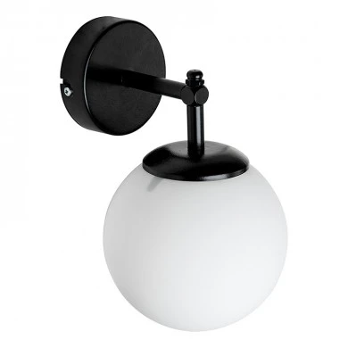 Vito Megapap E27 metal - glass wall lamp in white - black color 12x20x25cm.