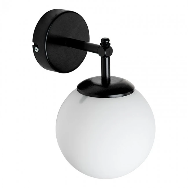Vito Megapap E27 metal - glass wall lamp in white - black color 12x20x25cm.