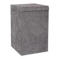 GREY FABRIC LAUNTRY BASKET WITH LID 35X35X55CM