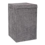 GREY FABRIC LAUNTRY BASKET WITH LID 35X35X55CM