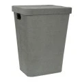 GREY FABRIC LAUNTRY BASKET WITH LID 44X34X57CM