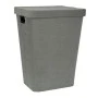 GREY FABRIC LAUNTRY BASKET WITH LID 44X34X57CM