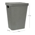 GREY FABRIC LAUNTRY BASKET WITH LID 44X34X57CM