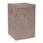 CREAM FABRIC LAUNTRY BASKET WITH LID 35X35X55CM