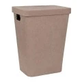 CREAM FABRIC LAUNTRY BASKET WITH LID 44X34X57CM