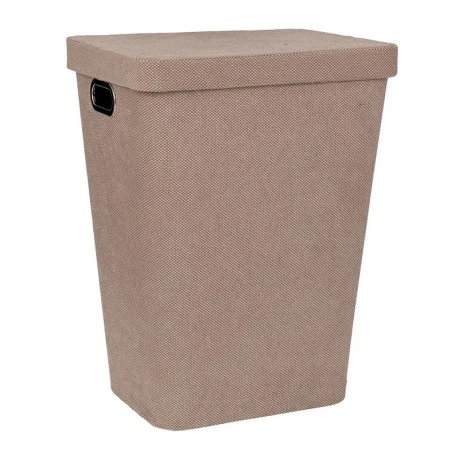 CREAM FABRIC LAUNTRY BASKET WITH LID 44X34X57CM