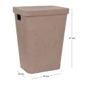 CREAM FABRIC LAUNTRY BASKET WITH LID 44X34X57CM