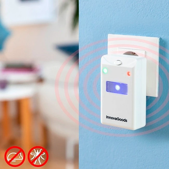 Απωθητικό εντόμων και τρωκτικών με LED V0103443 Killekt Innovagoods χρώμα λευκό 6,5x6x9,8εκ.