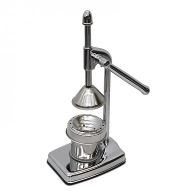 Homeplus Stainless steel manual fruit juicer in silver color 12x12x35cm.