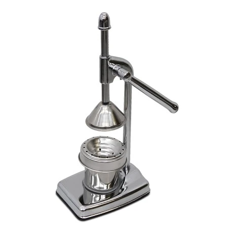 Homeplus Stainless steel manual fruit juicer in silver color 12x12x35cm.