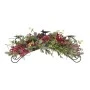 CANDLE HOLDER WITH PINE CONES, RED BERRIES AND CINAMMON STICKS 65X25CM