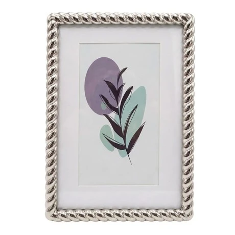 SILVER EMBOSSED METAL FRAME 16,5X11CM