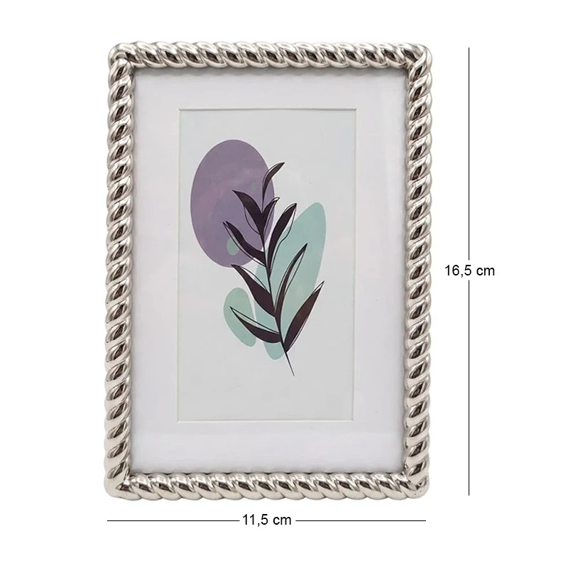 SILVER EMBOSSED METAL FRAME 16,5X11CM