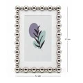 SILVER METAL PHOTO FRAME WITH PEARLS 17X12CM