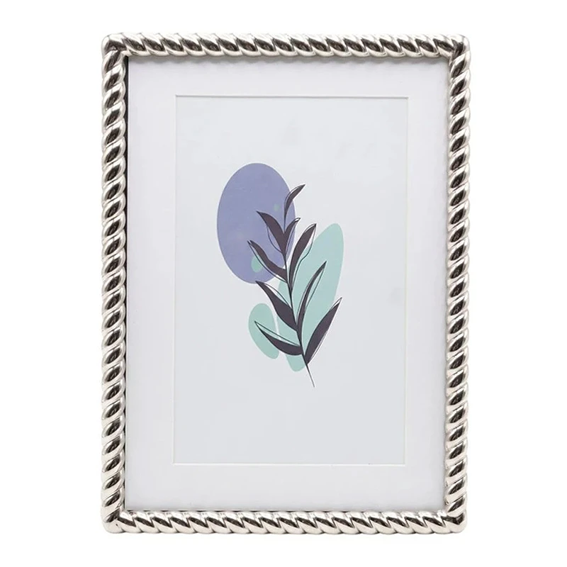 SILVER EMBOSSED METAL FRAME 19X14CM