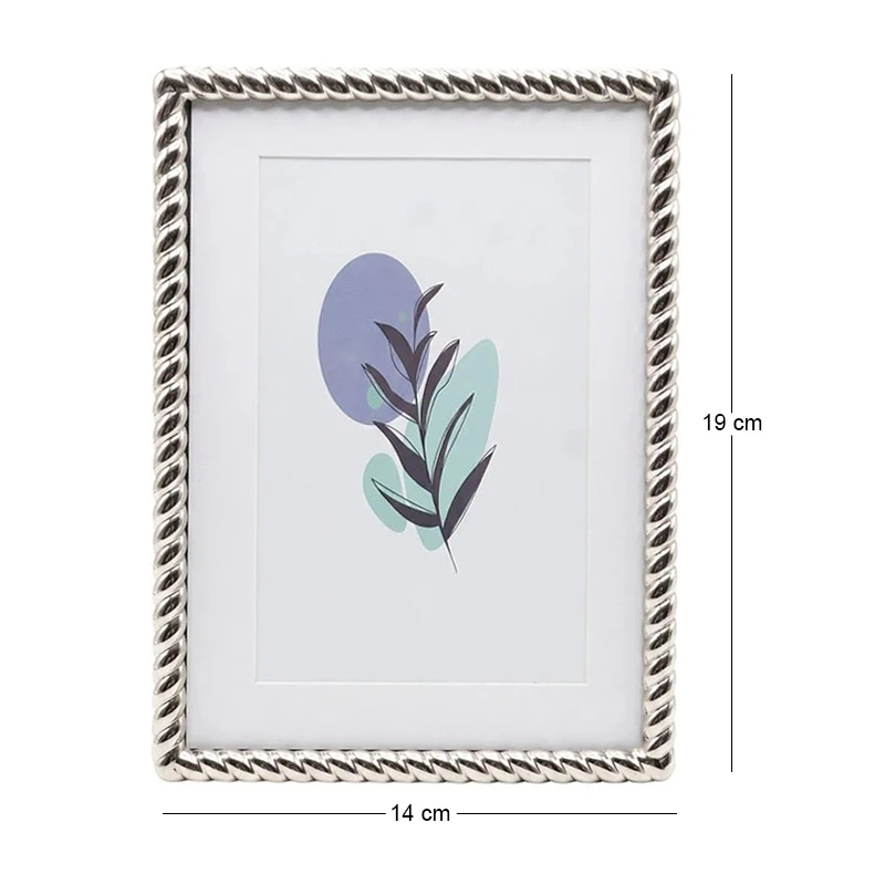 SILVER EMBOSSED METAL FRAME 19X14CM