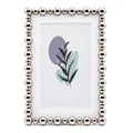 SILVER METAL PHOTO FRAME WITH PEARLS 20X15CM