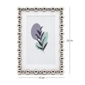 SILVER METAL PHOTO FRAME WITH PEARLS 20X15CM