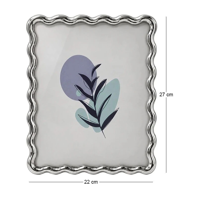 WAVY PHOTO FRAME IN SILVER COLOR 27X22CM