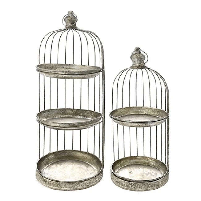 ΑΣΗΜΙ ΑΝΤΙΚΕ ΜΕΤΑΛΛΙΚΟ ΚΛΟΥΒΙ ΣΤΑΝΤ ΣΕΤ 2 26x26x65  21x21x47EK