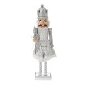SILVER NUTCRACKER HOLDING A SCEPTER 110CM